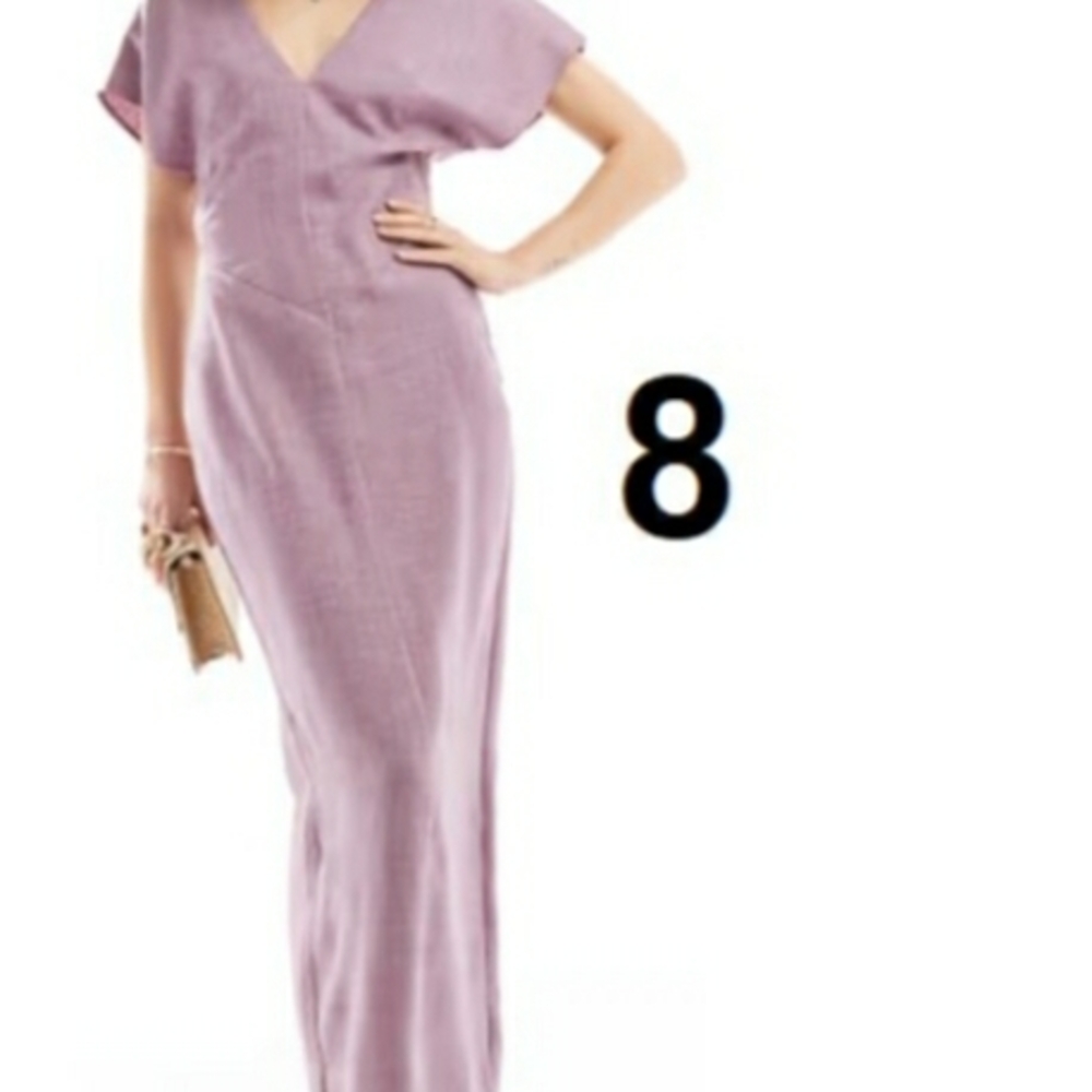 ASOS Lavender Plunge Midi Dress.